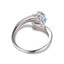 1 1/6 CTW Oval Blue Topaz Cocktail Ring in 0.925 White Sterling Silver (MDS170155)