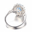 2 9/10 CTW Oval Blue Topaz Cocktail Ring in 0.925 White Sterling Silver (MDS170168)