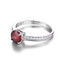 1 1/3 CTW Oval Red Garnet Cocktail Ring in 0.925 White Sterling Silver (MDS170177)