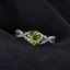 1 2/5 CTW Oval Green Peridot Cocktail Ring in 0.925 White Sterling Silver (MDS170179)