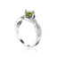 1 2/5 CTW Oval Green Peridot Cocktail Ring in 0.925 White Sterling Silver (MDS170179)