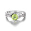1 2/5 CTW Oval Green Peridot Cocktail Ring in 0.925 White Sterling Silver (MDS170180)