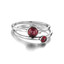 4/5 CTW Round Red Garnet Cocktail Ring in 0.925 White Sterling Silver (MDS170182)