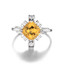 2 2/5 CTW Princess Yellow Citrine Star Cocktail Ring in 0.925 White Sterling Silver (MDS170183)