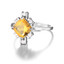 2 2/5 CTW Princess Yellow Citrine Star Cocktail Ring in 0.925 White Sterling Silver (MDS170184)