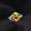 1 4/5 CTW Oval Yellow Citrine Cocktail Ring in 0.925 White Sterling Silver (MDS170185)