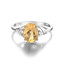 1 4/5 CTW Oval Yellow Citrine Cocktail Ring in 0.925 White Sterling Silver (MDS170185)