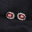 6 1/10 CTW Oval Red Garnet Earrings, Ring and Pendant Set in 0.925 White Sterling Silver (MDS170202)