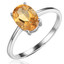 1 1/6 CT Oval Yellow Citrine Cocktail Ring in 0.925 White Sterling Silver (MDS170204)