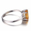 1 1/6 CT Oval Yellow Citrine Cocktail Ring in 0.925 White Sterling Silver (MDS170204)