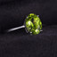 1 1/2 CT Oval Green Peridot Cocktail Ring in 0.925 White Sterling Silver (MDS170208)