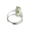 1 1/2 CT Oval Green Peridot Cocktail Ring in 0.925 White Sterling Silver (MDS170208)