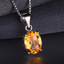 4 1/5 CTW Oval Yellow Citrine Earrings, Ring and Pendant Set in 0.925 White Sterling Silver (MDS170227)