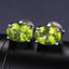 5 3/5 CTW Oval Green Peridot Earrings, Ring and Pendant Set in 0.925 White Sterling Silver (MDS170231)