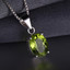 5 3/5 CTW Oval Green Peridot Earrings, Ring and Pendant Set in 0.925 White Sterling Silver (MDS170231)