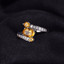 9/10 CTW Oval Yellow Citrine Cocktail Ring in 0.925 White Sterling Silver (MDS170236)