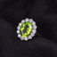 2 3/4 CTW Oval Green Peridot Cocktail Ring in 0.925 White Sterling Silver (MDS170240)