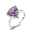3 1/6 CT Heart Mystic Topaz Cocktail Ring in 0.925 White Sterling Silver (MDS170261)