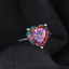3 1/6 CT Heart Mystic Topaz Cocktail Ring in 0.925 White Sterling Silver (MDS170262)