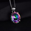12 4/5 CTW Oval Mystic Topaz Earrings, Ring and Pendant Set in 0.925 White Sterling Silver (MDS170271)