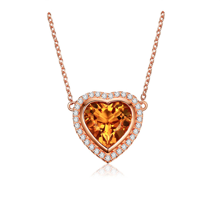 Citrine Heart Pendant | 50% Off Today | Majesty Diamonds