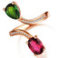 1 1/3 CTW Multi Multi-Color Tourmaline Cocktail 18K Rose Gold Plated Ring in 0.925 Sterling Silver (MDS170297)