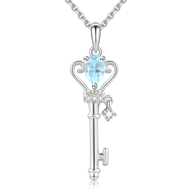 Blue Topaz Key Pendant | On Sale | Majesty Diamonds