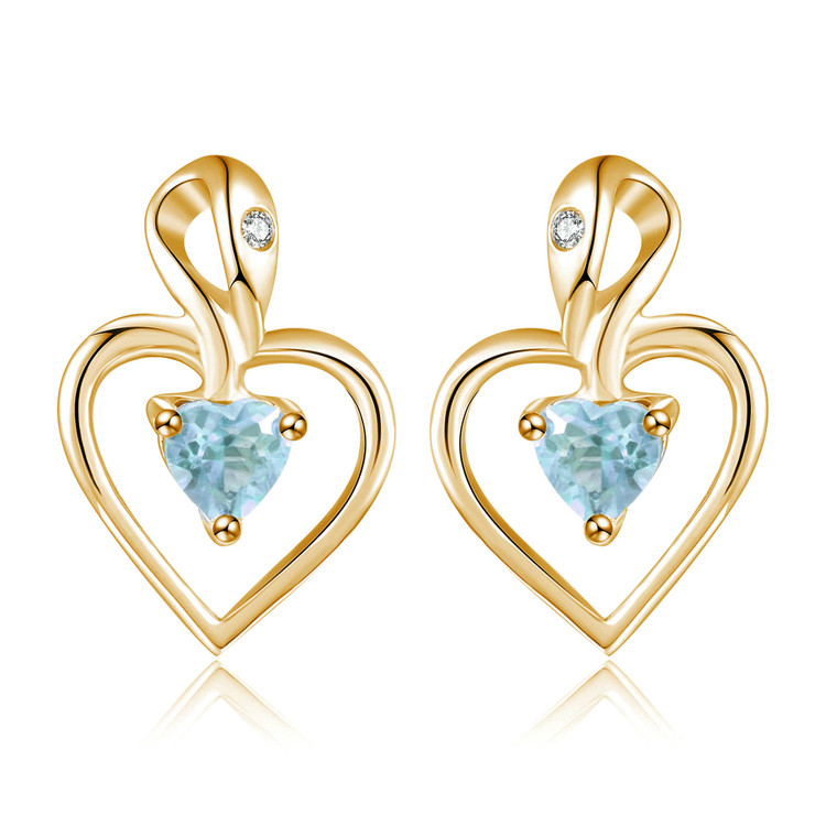 Blue Topaz Heart Earrings | Majesty Diamonds