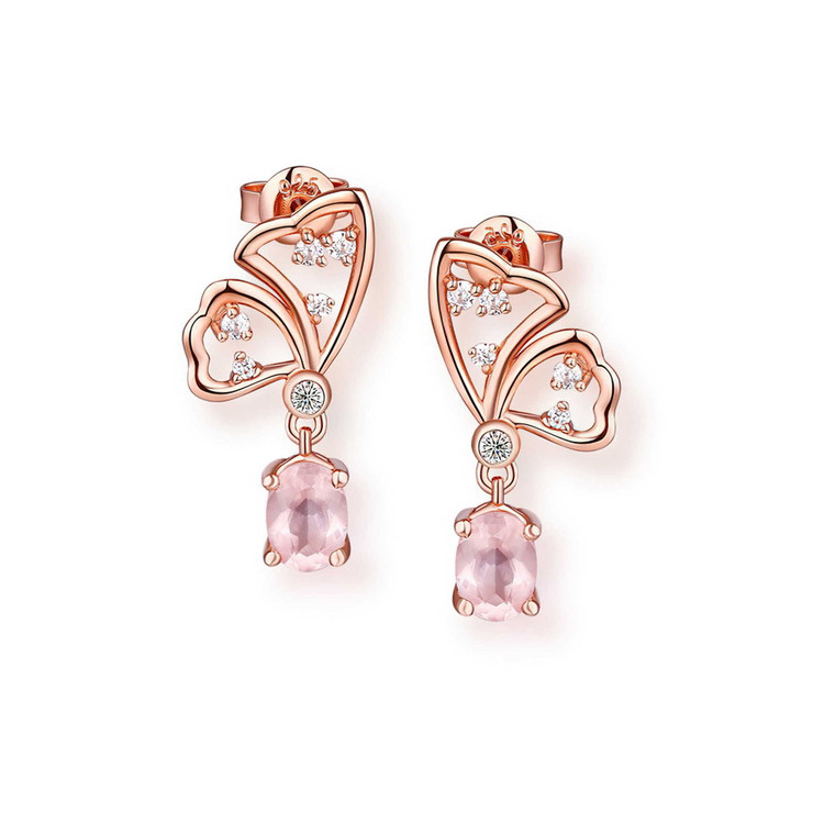 Rose Gold Quartz Earrings | Majesty Diamonds