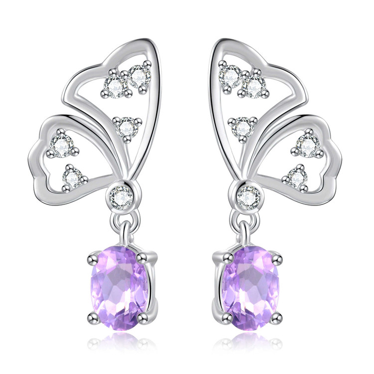 Purple Amethyst Drop Earrings | Majesty Diamonds