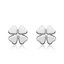 Four Leaf Clover Stud Earrings in 0.925 White Sterling Silver (MDS170400)