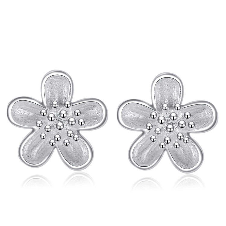 Sterling Silver Flower Earrings | Majesty Diamonds