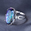 8 CT Oval Mystic Topaz Solitaire Cocktail Ring in 0.925 White Sterling Silver (MDS170436)
