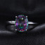 2 1/2 CT Oval Mystic Topaz Solitaire Cocktail Ring in 0.925 White Sterling Silver (MDS170438)