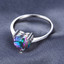 2 2/3 CT Heart Mystic Topaz Heart Cocktail Ring in 0.925 White Sterling Silver (MDS170440)