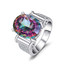 10 CTW Oval Mystic Topaz Cocktail Ring in 0.925 White Sterling Silver (MDS170443)