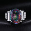 10 CTW Oval Mystic Topaz Cocktail Ring in 0.925 White Sterling Silver (MDS170443)