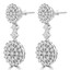 1 1/5 CTW Round Diamond Round Cluster Drop/Dangle Earrings in 14K White Gold (MDR190007)