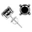 3/5 CTW Round Black Diamond 4-Prong Solitaire Stud Earrings in 10K White Gold (MDR140007)