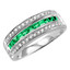 2/3 CTW Princess Green Emerald Cocktail Ring in 14K White Gold (MV3001)