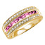 2/3 CTW Princess Pink Sapphire Cocktail Ring in 14K Yellow Gold (MV3003)