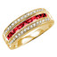 2/3 CTW Princess Red Ruby Cocktail Ring in 14K Yellow Gold (MV3005)