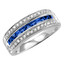 2/3 CTW Princess Blue Sapphire Cocktail Ring in 14K White Gold (MV3006)