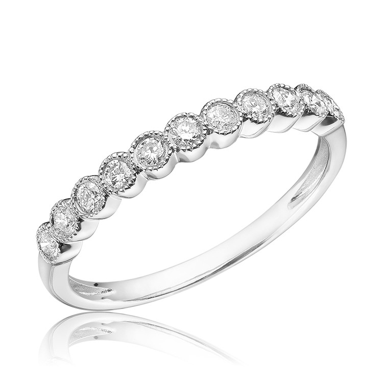 1/4 CTW Round Diamond Semi-Eternity Ring in 14k White Gold (MV3378)
