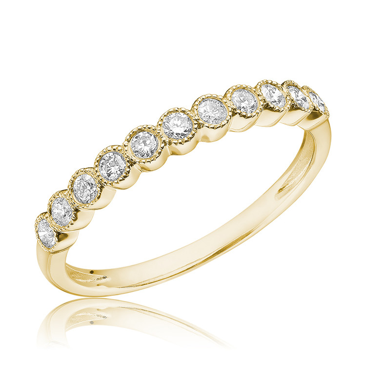 1/4 CTW Round Diamond Semi-Eternity Ring in 14k Yellow Gold (MV3380)