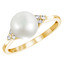 White Pearl Cocktail Ring in 14K Yellow Gold (MV3056)