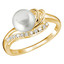 White Pearl Cocktail Ring in 14K Yellow Gold (MV3080)