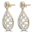 2 1/2 CTW Round Diamond Pear Cushion Cluster Drop/Dangle Earrings in 14K Yellow Gold (MDR190001)