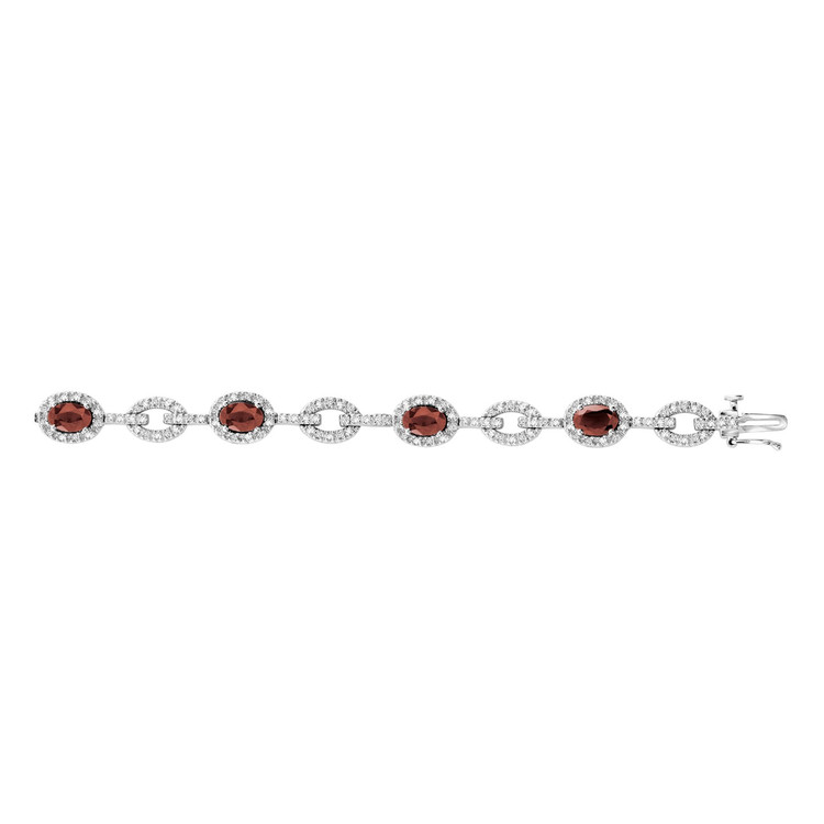 4 7/8 CTW Round Red Ruby Tennis Bracelet in 14K White Gold (MV3113)