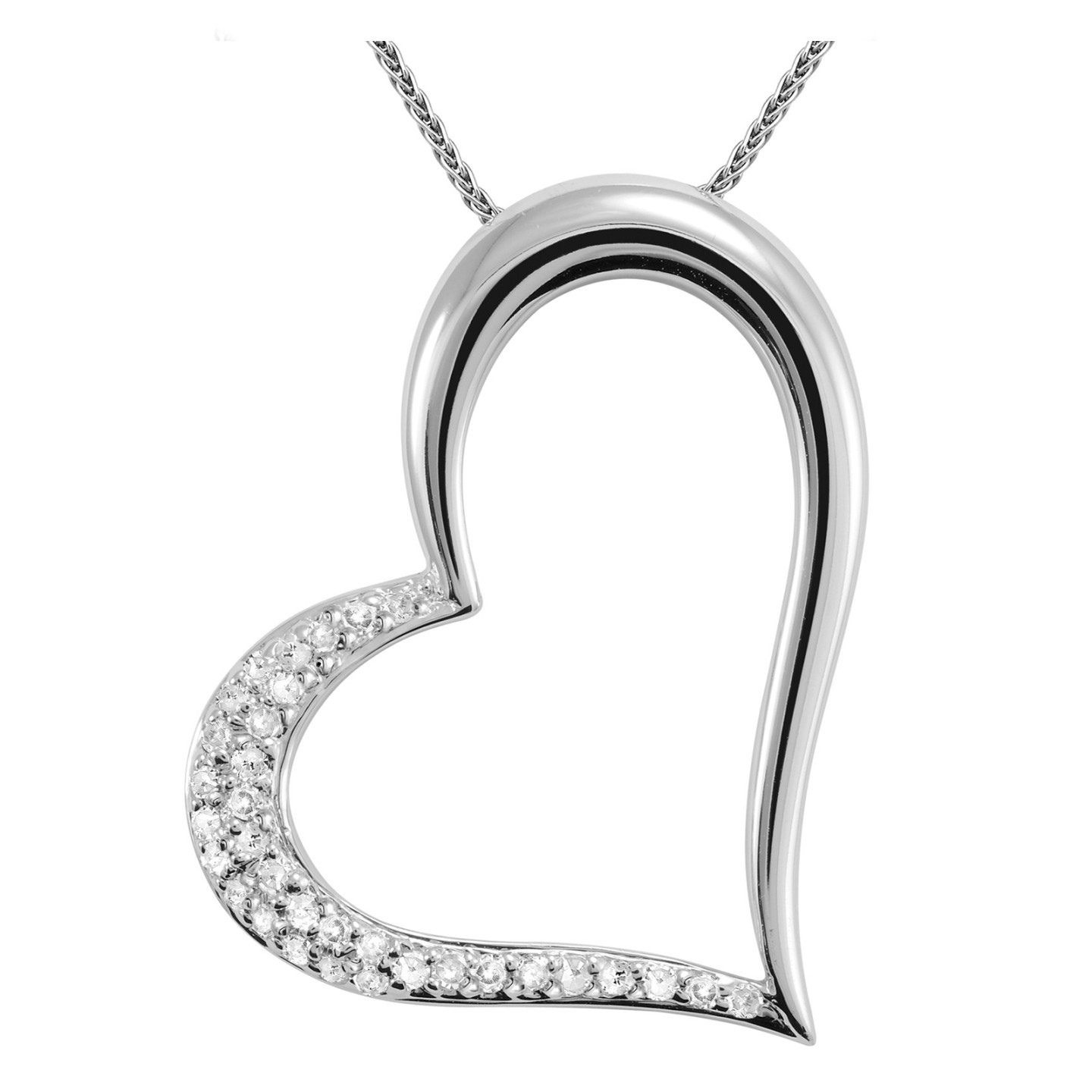 Pave Diamond Heart Pendant Necklace | Majesty Diamonds